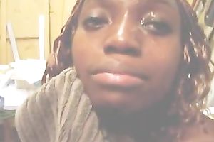 Ebony girlfriend prefers pink jocks for engulfing and eating