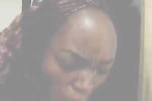 Ebony girlfriend prefers pink jocks for engulfing and eating