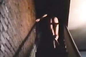 Naughty dark brown wifey got her hairy love tunnel attacked in mish pose