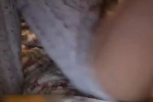 My salacious GF entertains herself by fucking her vag with a hairbrush