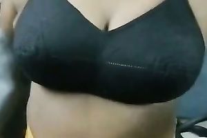 My wicked Indian amateur wife is extremely proud of her large love melons and wazoo