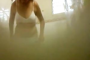 I love to watch my slutty wife costume up in the washroom