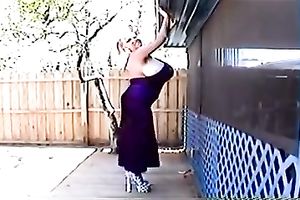 My perverted blonde neighbor boasts of her enormous love muffins