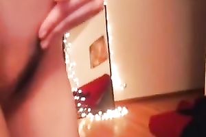 Shameless brunette hair with well-matured milk sacks is proud of her skinny body