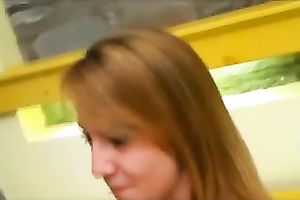 My cute fair-haired GF enjoys working on my prick in POV movie