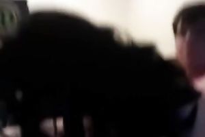 Amateur dark brown sucks her BF's dick in front of a livecam