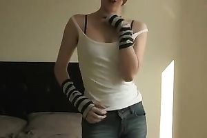 My slender and pretty lover gives me a cam show