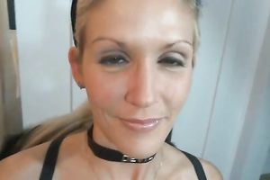 Slutty juvenile blond babe wears hawt devil suit and receives off