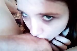 My unbelievably lewd girlfriend is pretty admirable at giving blowjobs