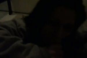 Raunchy nympho with jet black hair is sucking my BBC like mad