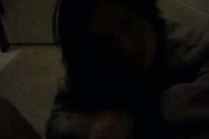 Raunchy nympho with jet black hair is sucking my BBC like mad