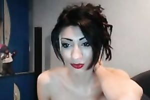 Amazing web camera solo with a sizzling dark brown teasing