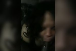 Ebony tgirl sucks my BBC with excitement until I cum