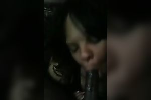 Ebony tgirl sucks my BBC with excitement until I cum