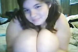 Solo movie scene with an incredibly obese legal age teenager masturbating