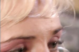 Timid golden-haired sucks a rod and enjoys it unfathomable and hard from behind