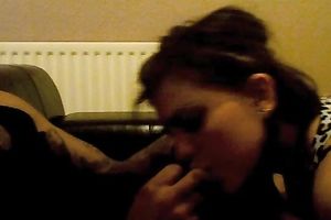 Amazingly glamorous chick is engulfing on my hard jock with excitement