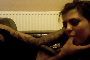 Amazingly glamorous chick is engulfing on my hard jock with excitement