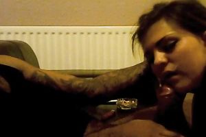 Amazingly glamorous chick is engulfing on my hard jock with excitement