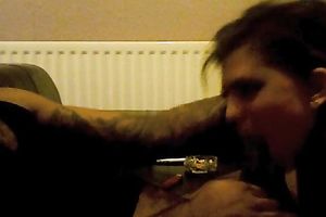 Amazingly glamorous chick is engulfing on my hard jock with excitement