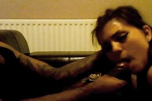 Amazingly glamorous chick is engulfing on my hard jock with excitement