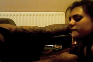Amazingly glamorous chick is engulfing on my hard jock with excitement