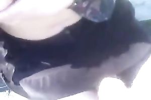 A GF rubs my dong in a park and shows her large love bubbles to me