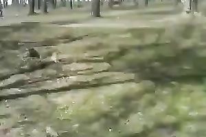 A GF rubs my dong in a park and shows her large love bubbles to me