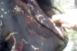 A GF rubs my dong in a park and shows her large love bubbles to me