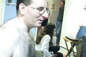 Ebony strumpets and white corpulent floozy have foursome with one chap