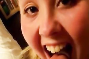 Submissive and cute hawt girl with glamorous eyes eats my shlong