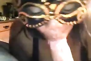 Awesome carnal oral stimulation from dark girl in the mask