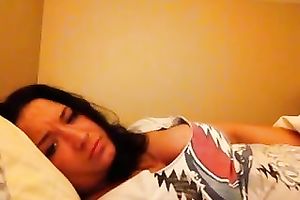 My Latina GF with jet dark hair just can't live without masturbating on livecam