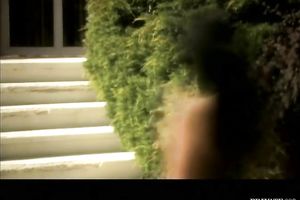 Busty brunette hair wench and her partner go inside and proceed fucking