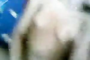 Skinny non-professional girlfriend getting slammed in missionary style