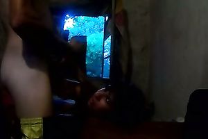 Tanned brunette hair milf enjoys engulfing my hard prick