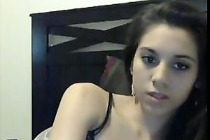 Adorable Mexican sweetheart shows off her dark nylons and underware