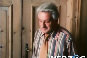 Blonde classic cougar masturbates with a sex toy in daybed