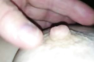 Playing with the pubic hair and pink nipps of my dirty slut wife