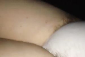 Playing with the pubic hair and pink nipps of my dirty slut wife