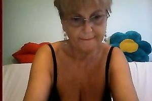 Adorable older white lady with ideal large boobies