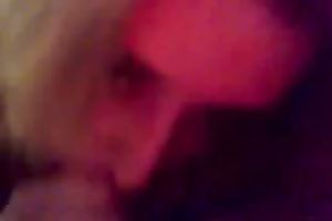 Busty and dilettante blond girlfriend is playing with my weenie