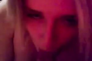 Busty and dilettante blond girlfriend is playing with my weenie