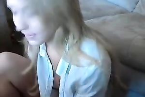 Gorgeous blond legal age teenager playgirl gets nude and exposes her bare hawt a-hole