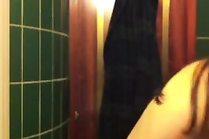 My exotic dark-haired GF puts her brassiere off in front of hidden web camera