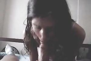 Cute brunette college cheating wife rides me after oral-stimulation on POV scene