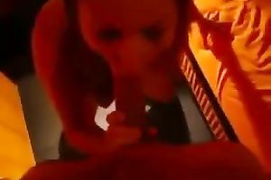 My ex GF kneels in front of me and sucks my hard wang