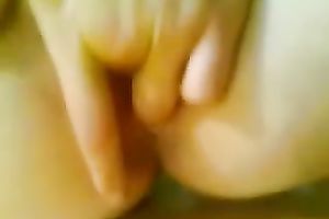 Petite European white girlfriend fascinating herself with a tube