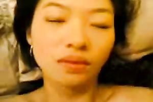 Hairy cute Asian slut takes my knob in her love tunnel and enjoys it well