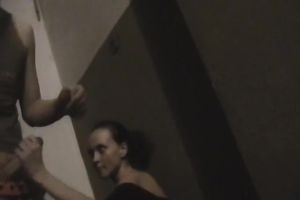 Hot legal age teenager pair is practicing sex in standing position